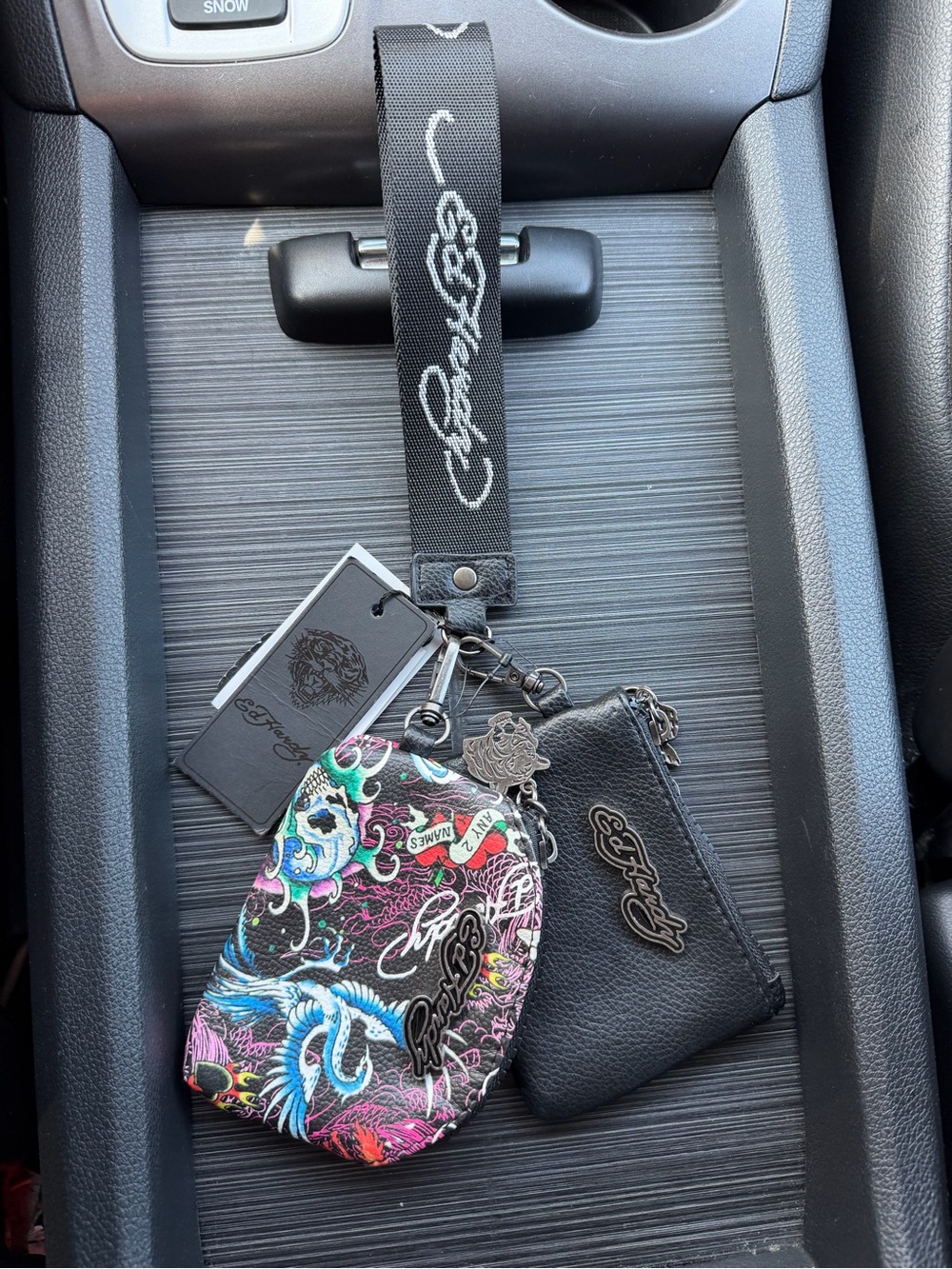 Brand New Ed Hardy Brand New Keychain Set, Dual Pouch With Tags